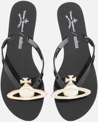 melissa-vivienne-westwood-anglomania-Black-Harmonic-Orb-Flip-Flops