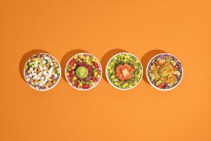 Tofu trendy Tuna & Avocado Salmon in green Spicy chicken