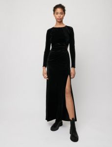 Maje-Velvet-Slit-Dress